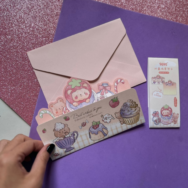 Conjunto papel de carta + envelope Kawaii - Image 3