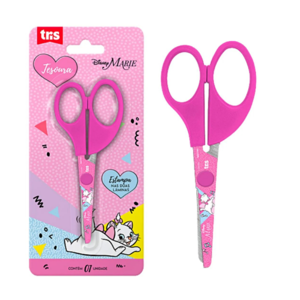 Tesoura Escolar Gatinha Marie Tris 13 cm