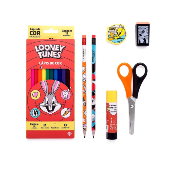 Kit Escolar - Leo&Leo- Looney Tunes c/ 7 itens - Image 2