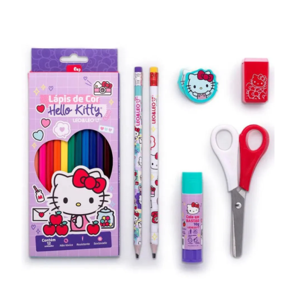 Kit Lápis de Cor Escolar Hello Kitty Completo Sanrio | Leonora - Image 2